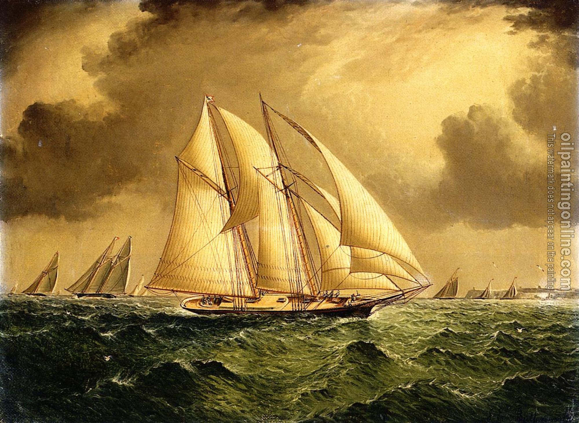 James E Buttersworth - Schooners Racing off Sandy Hook